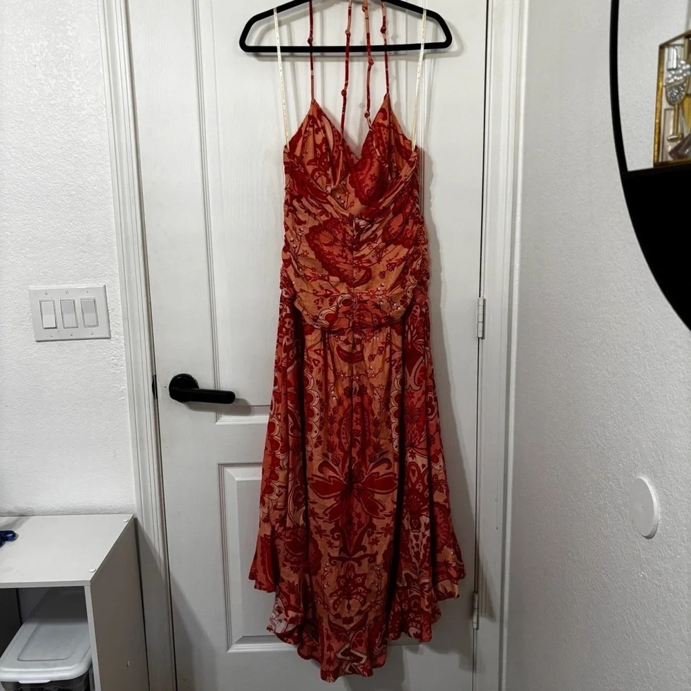 FARM Rio Jaipur Crossover Linen Blend maxi sun dress size xs